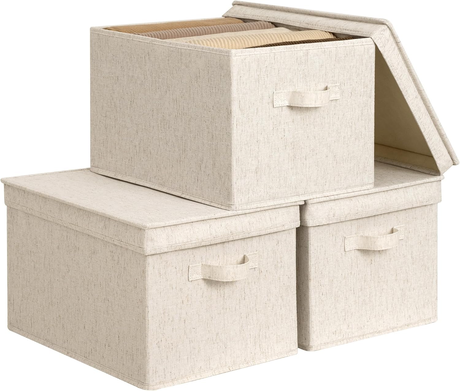 StorageWorks Fabric Storage Bins with Lids, Closet Storage Bins