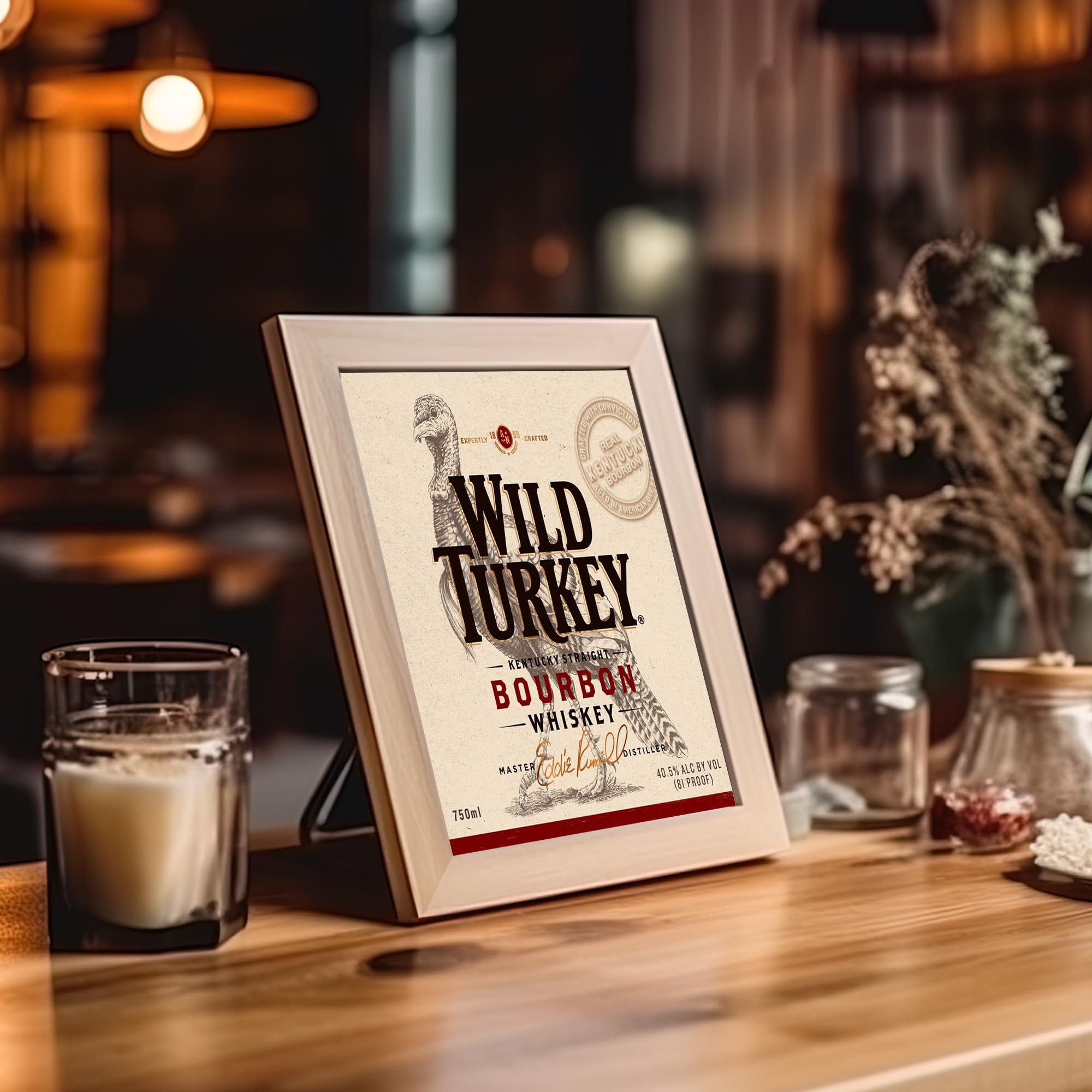 Amazon.com: Wild Turkey Bourbon Label- Bar Wall Art, Genuine