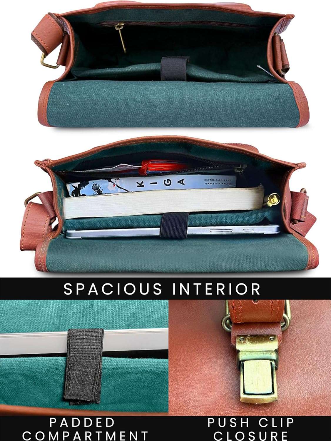 RUSTIC TOWN Leather Crossbody Satchel Bag Vintage Purses Handbags for Women - Image 4