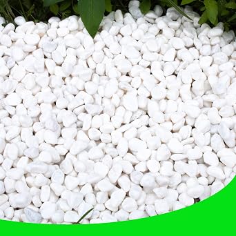 White Pebbles for Plants Garden 18 lb White Rocks Gravel Decorative Stones Landscaping Vase Fillers 1/2"