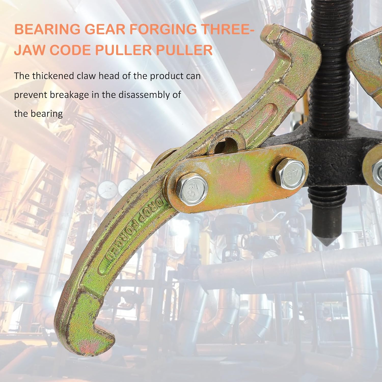 Amosfun Three-jaw Bearing Puller Steel Gear Pulling Tool 8-inch Bearing Removal Tool for Automotive Repair and Maintenance Random Color