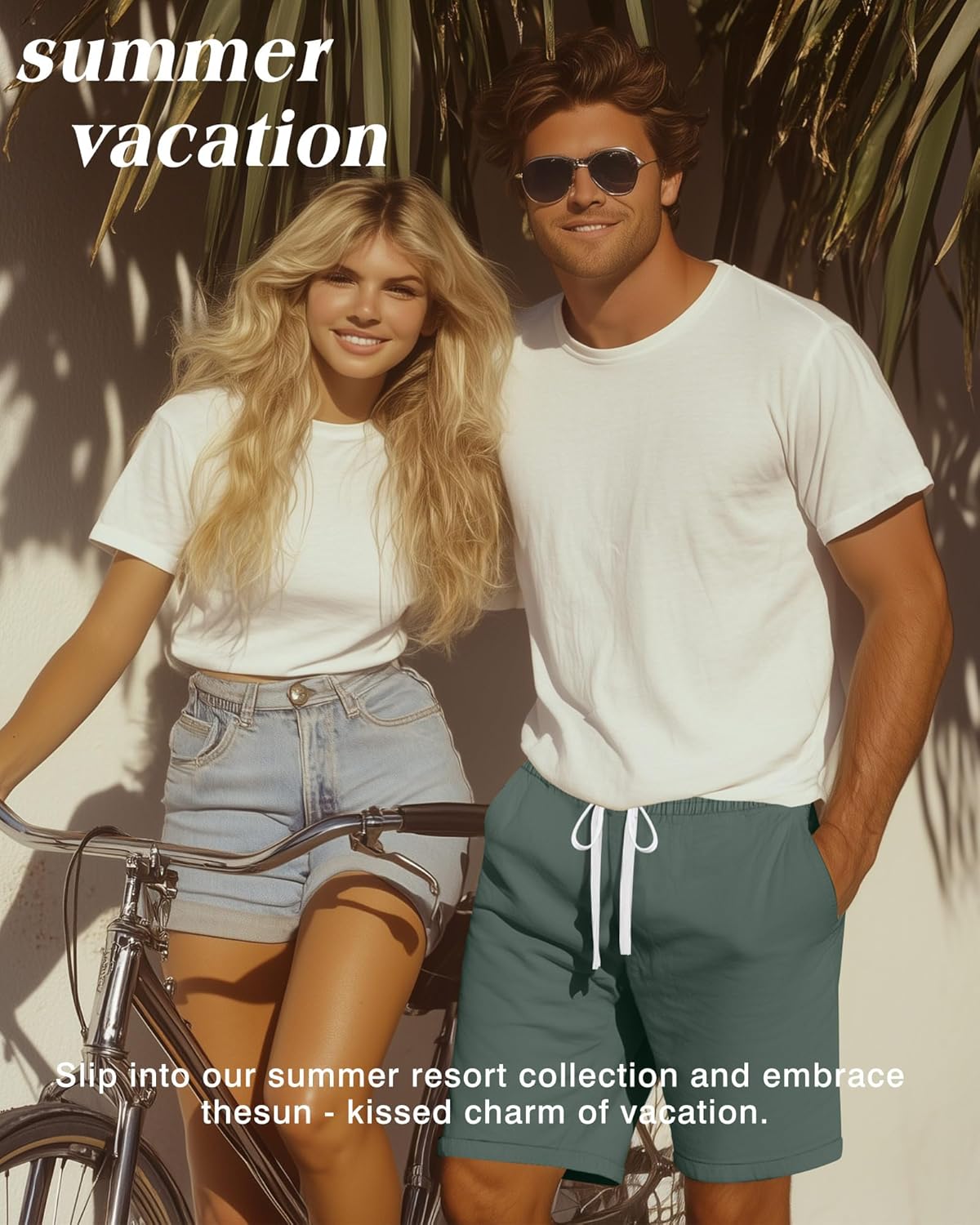 Ficerd 2 Pack Men's Big and Tall Linen Shorts Casual Elastic Waist Cotton Blend Drawstring Summer Beach Shorts with Pockets - Image 4