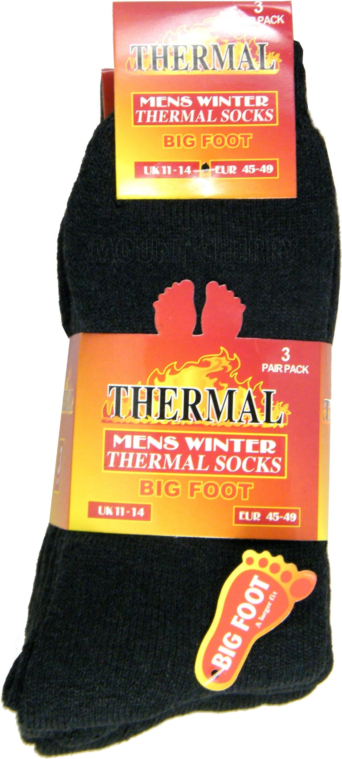 Mens Big Foot Thermal Socks Bigger Size 11-14 Assorted Colours Pack of 6