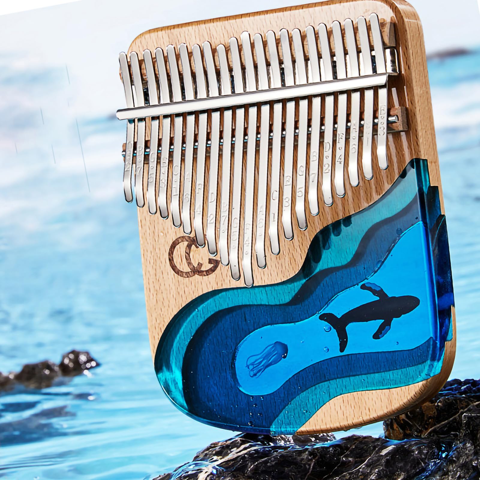 Piano De Pulgar, Piano De Pulgar Portátil, Múltiples Tonos, Mini Kalimba De Resina, Instrumento Musical Arrancado Con Los Dedos Para Niños, Adultos, Regalos Musicales De Navidad(17 ballena tonal)