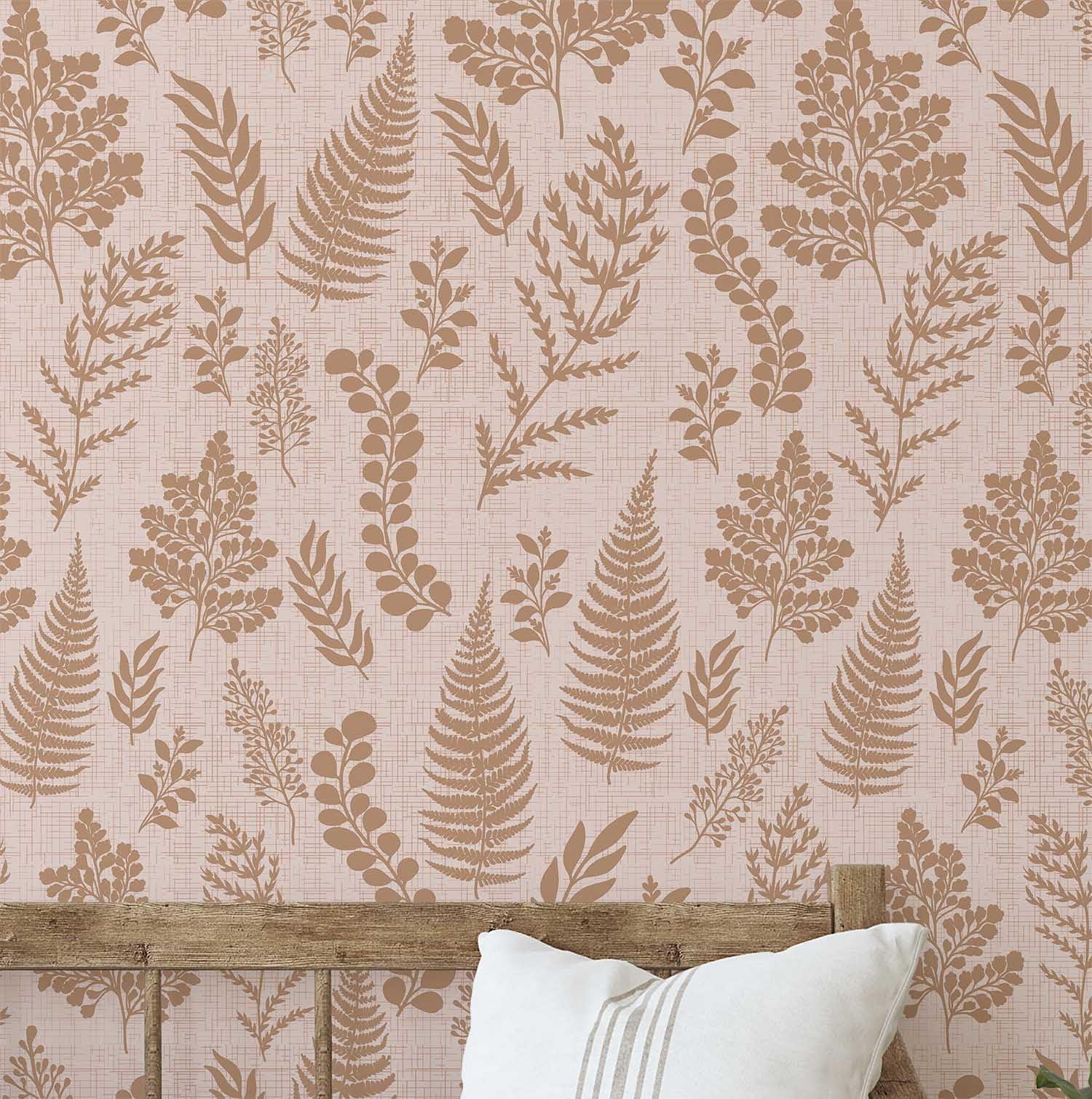 Papier peint vinyle autocollant beige 63,5x152 cm motif botanique chic