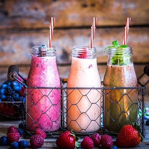 Miniatura 5 de 200 popotes de plástico de 9 pulgadas, pajitas largas reutilizables a rayas de plástico grueso para tarros y vasos Mason (negro)