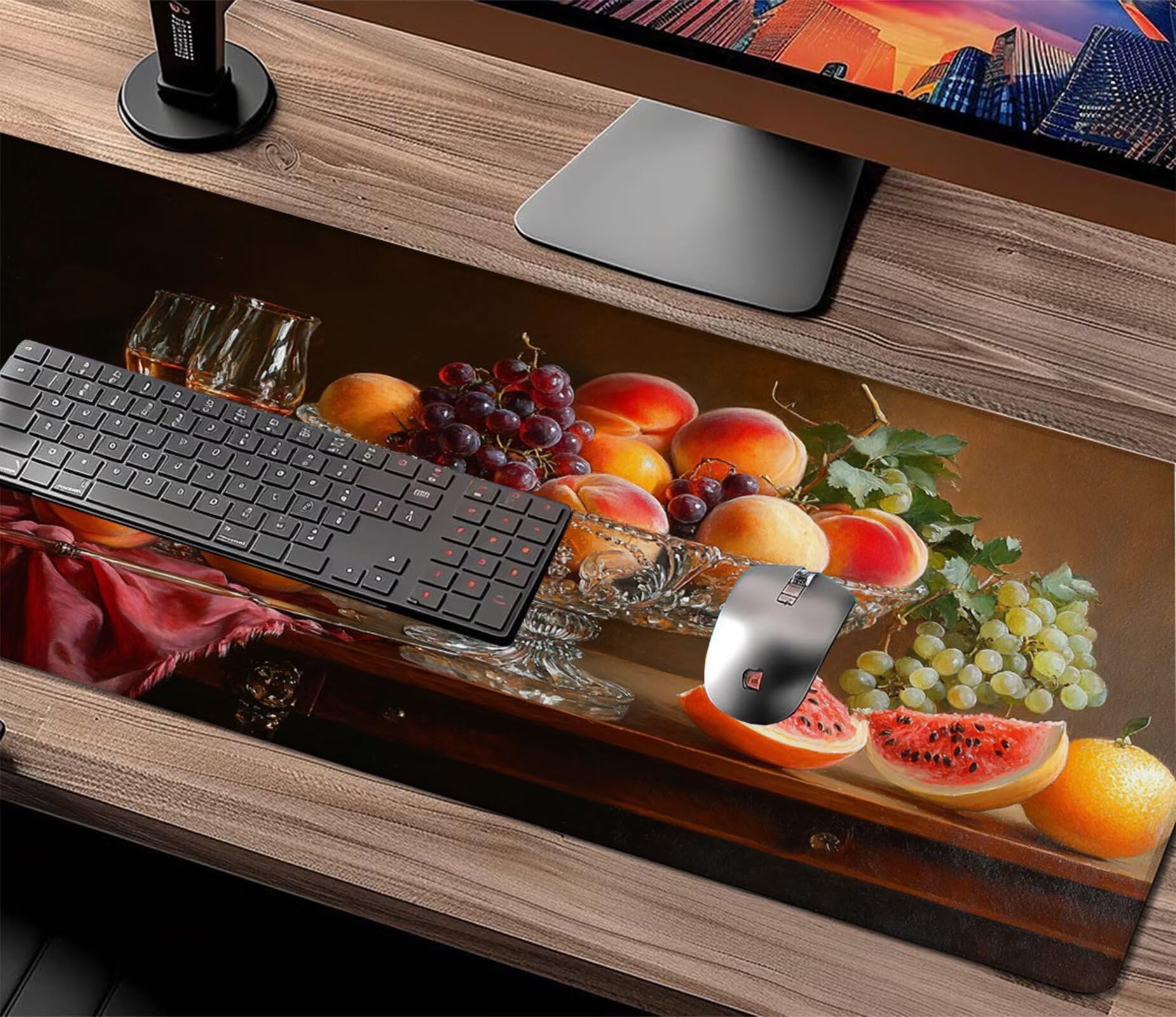 Grand Tapis de Souris Gamer 1600x800mm,Tapis de Souris Nourriture Tapis de Souris Gaming,Tapis Souris Fruit Tapis Bureau Antidérapant Imperméable,Mouse Pad Bords Cousus,Accessoire Gaming X1-1144