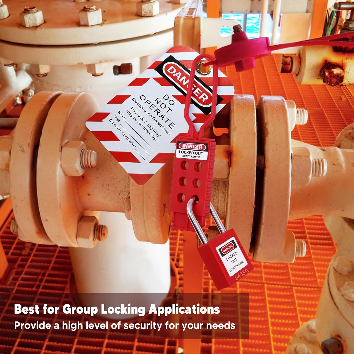 Lockout Tagout Kit Electrical Loto: Lockout Hasps, Safety Padlocks, Plug Lockout, Clamp On and Universal Multipole Circuit Breaker Lockouts, Lockout Tags, Nylon Zip Ties, Red Carrying Bag for Safety