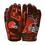 Wilson NFL Stretch Fit Football Gloves - Adult, Cleveland Browns