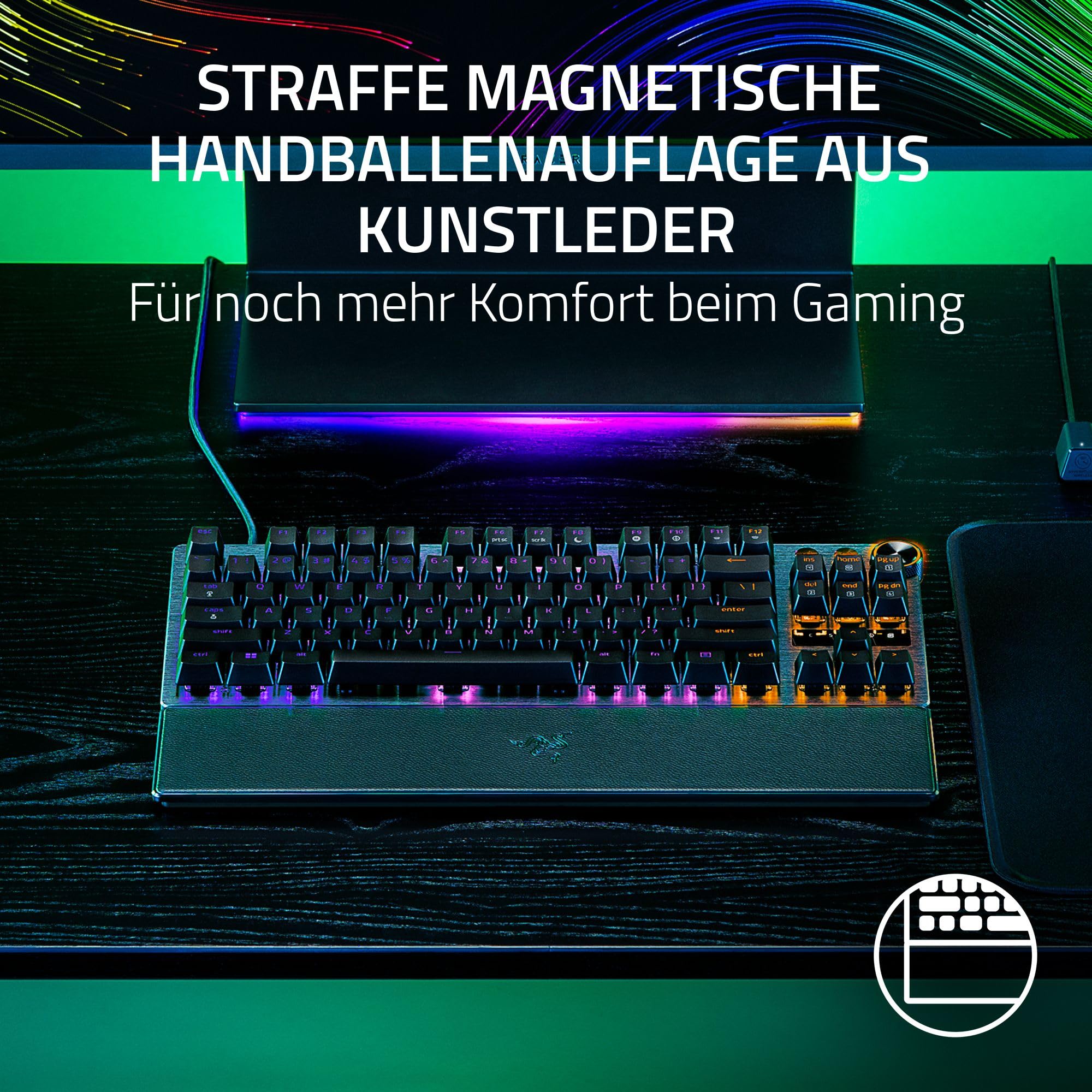 Razer Huntsman V3 Pro Tenkeyless - Analoge optische TKL E-Sport PC Gaming-Tastatur ohne Ziffernblock - Snap Tap - Rapid Trigger - Digitaler Drehregler & Steuerungstaste - QWERTZ DE-Layout | Schwarz