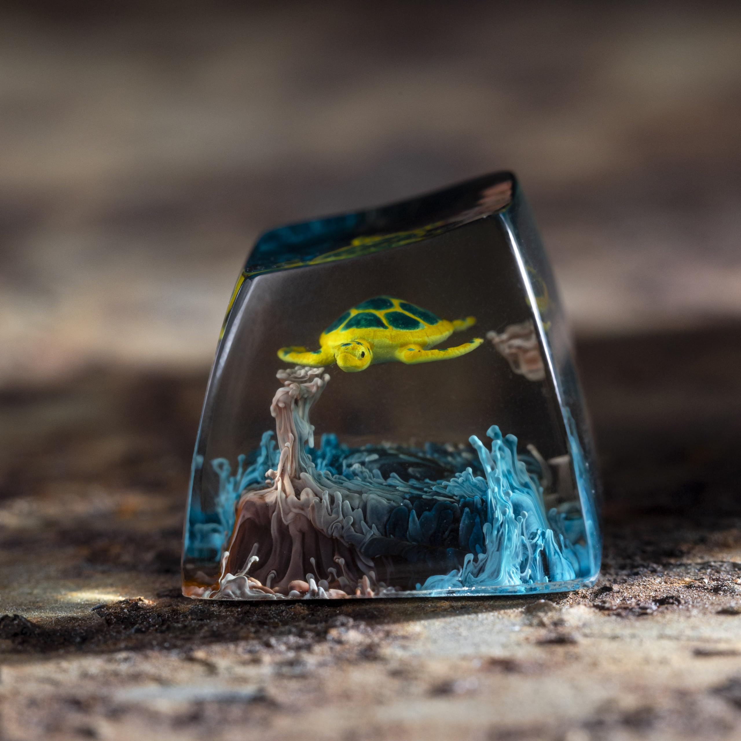 DATKEY Turtle Ocean Artisan Keycap Custom Turtle Sea Handmade Resin Keycap RGB Keyboard Cherry MX Mechanical Gaming Most Keyboard Gift for Man On Valentine Christmas - 4