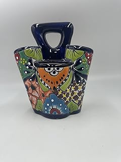 Generic Mexican Artisans Talavera Multicolor Ceramic Utensil Holder with...