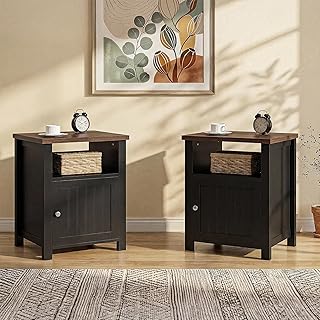 ChooChoo farmhouse nightstand with cabinet and open shelf