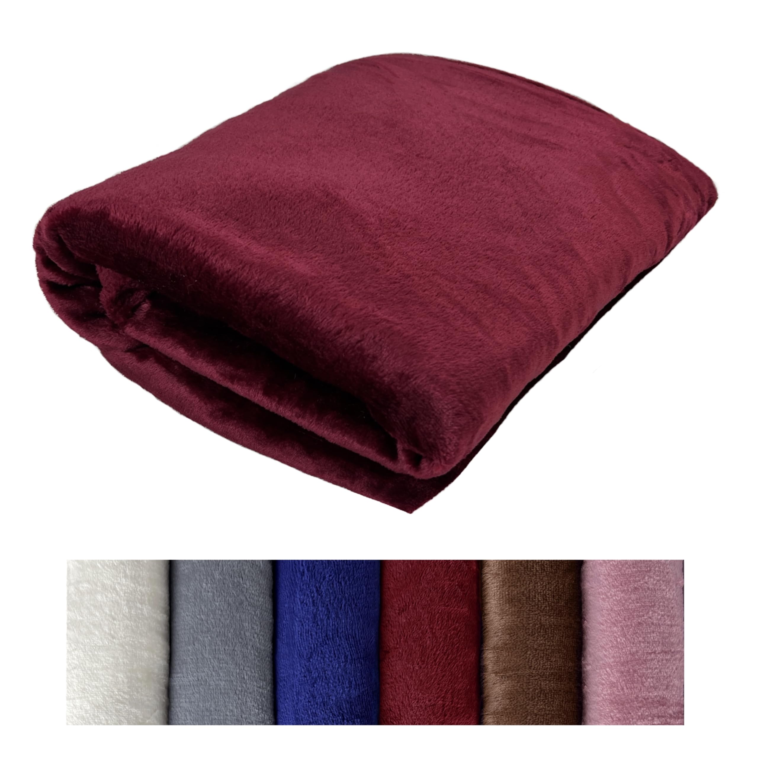 GFD Textiles Manta Granate Sedalina Premium 160x220cm | Ultra Suave, Cálida y Ligera | Plaid para Sofá y Cama | Tacto Visón/Borreguito