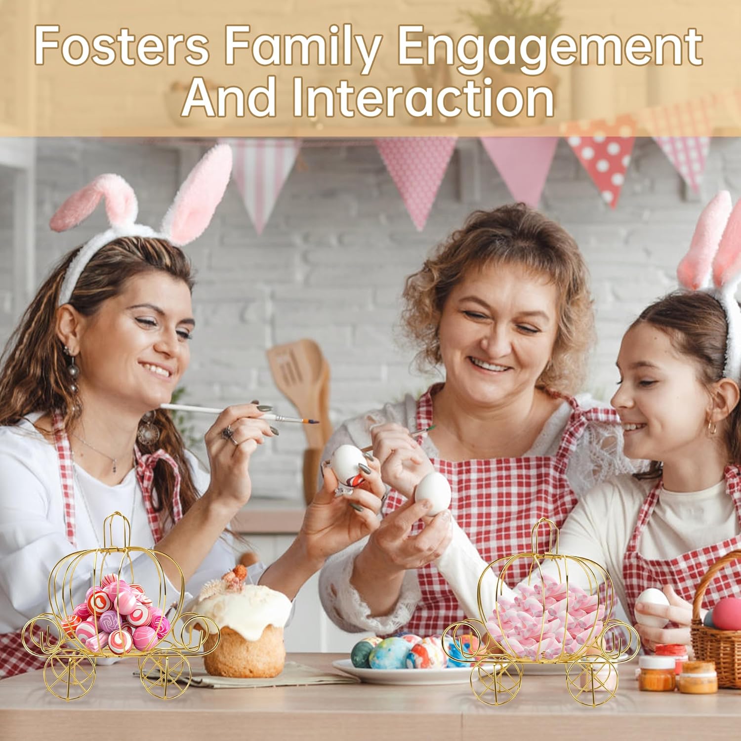 6Pcs Carriage Centerpieces For Tables, Candy Cart With Wheels For Princess Pumpkin Carriage Party Birthday Decorations