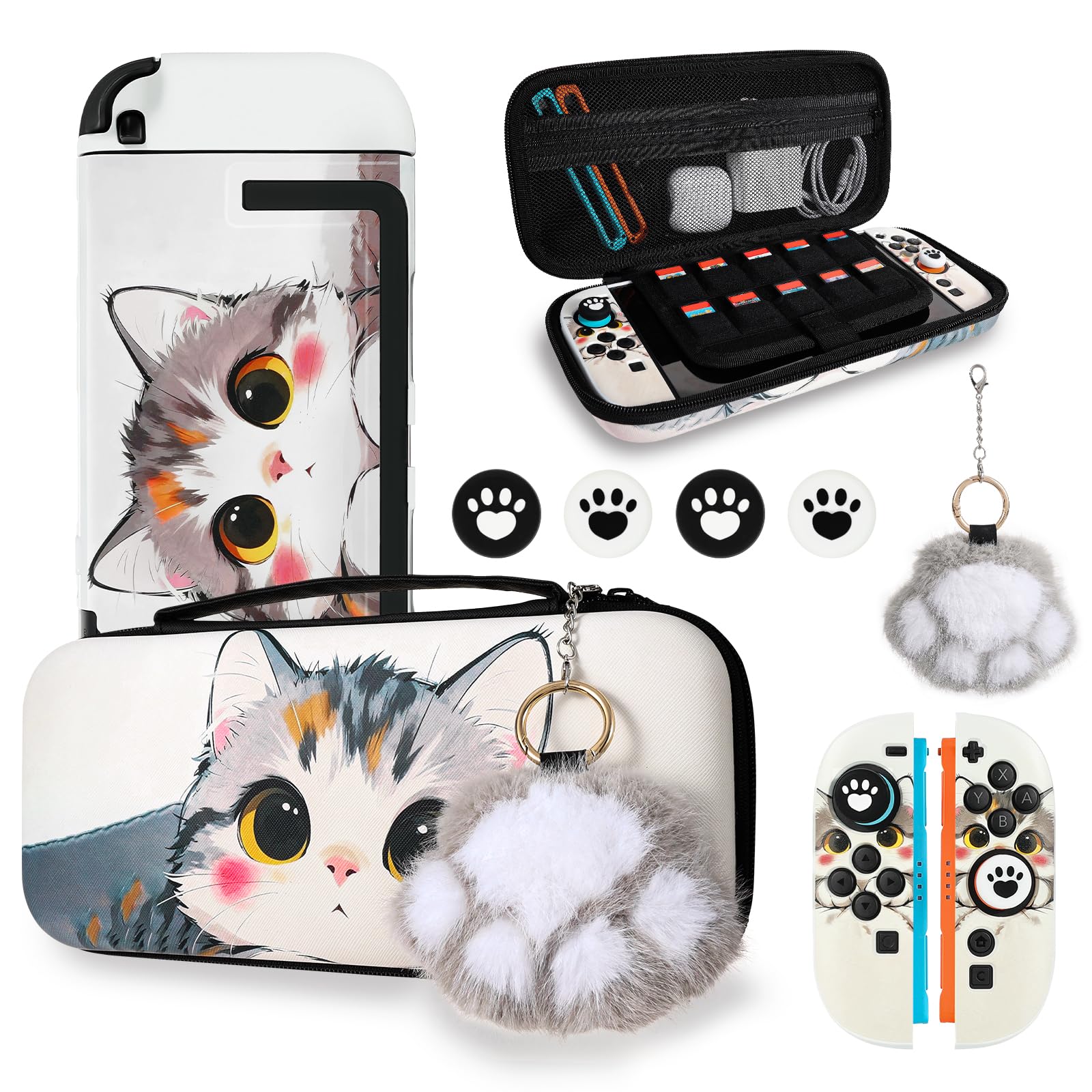 DLseego Étui de Transport pour Switch 2,Portable Chat Sac de Transport,Blanc