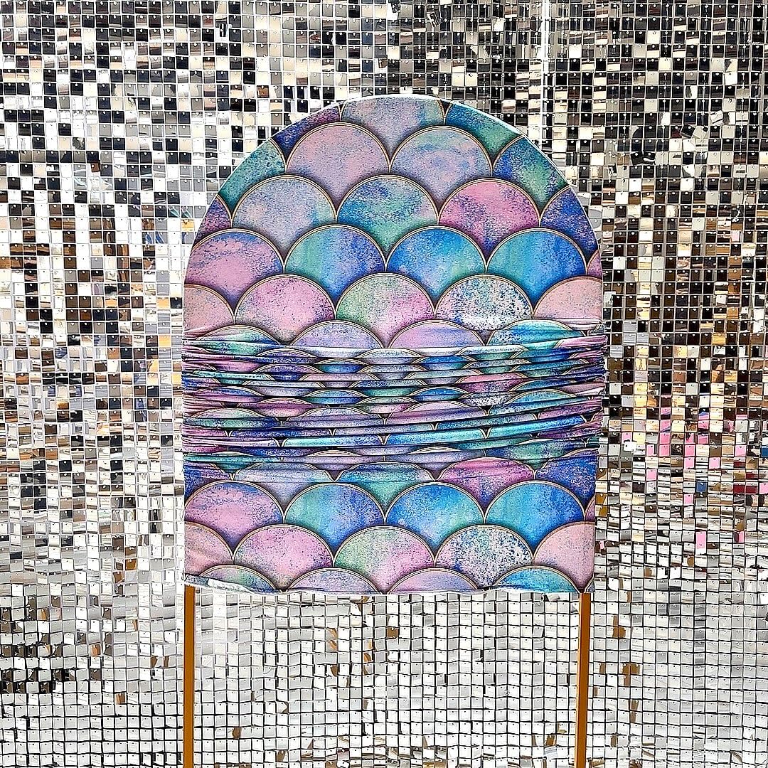 Little Mermaid Arch Backdrop Cover Girl Princess Under The Sea Parties Chiara Backdrops Arched Wall Covers Stands Display Decorations Mermaid Party Banner GX108 2.5ft * 6ft