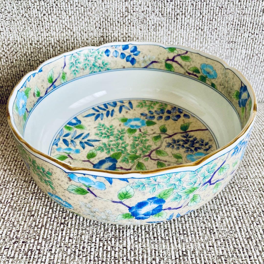 Amazon.co.jp: 美濃焼 前畑陶器 庫山窯 花銀彩 盛り鉢／大鉢／深鉢 