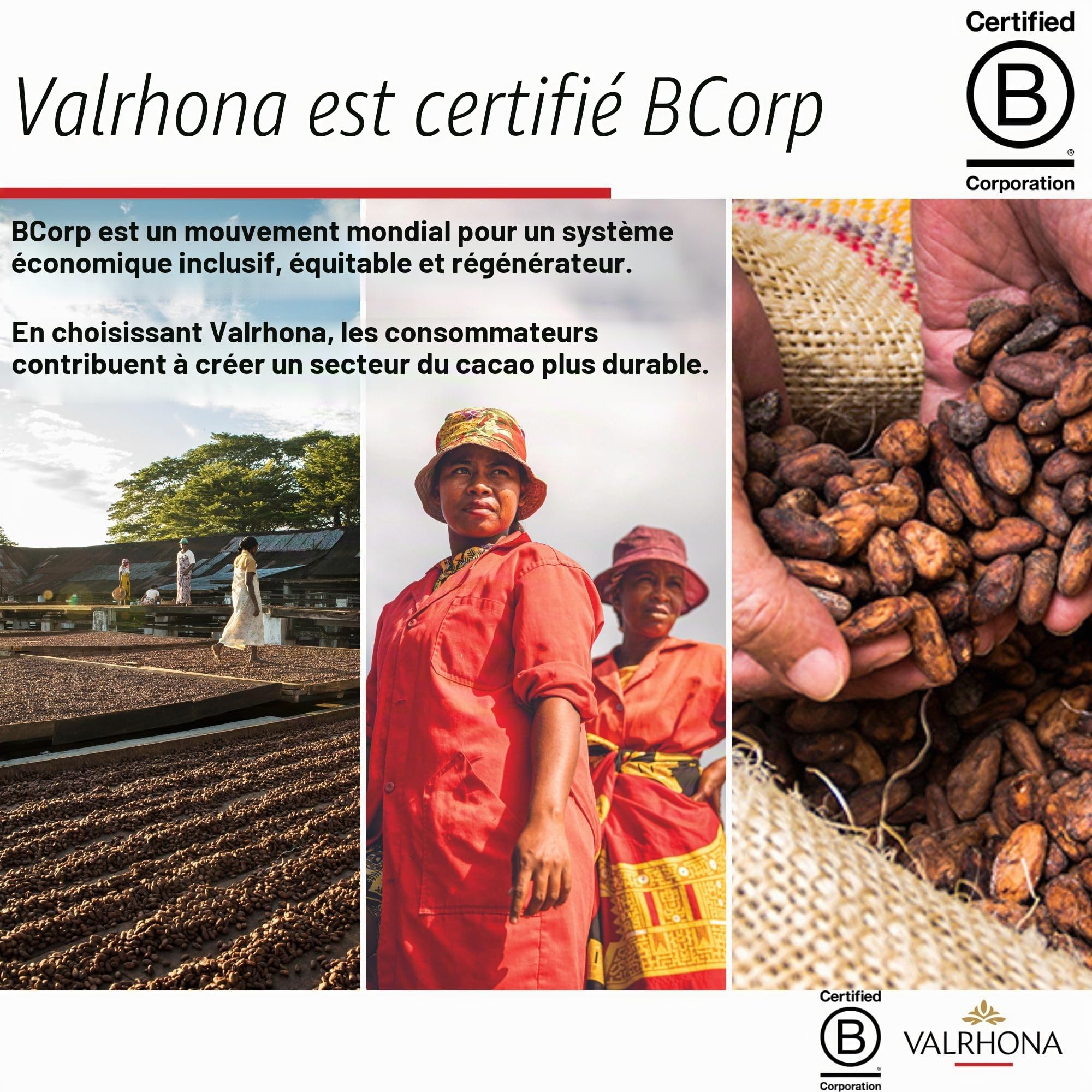 Valrhona Disques de chocolat noir de cuisson française (fèves) ORIADO 60% Cacao Bio et commerce équitable Trempe facile Crémeux et équilibré Pour brownies, gâteaux, mousses et glaçages 1 kg (1 pièce)