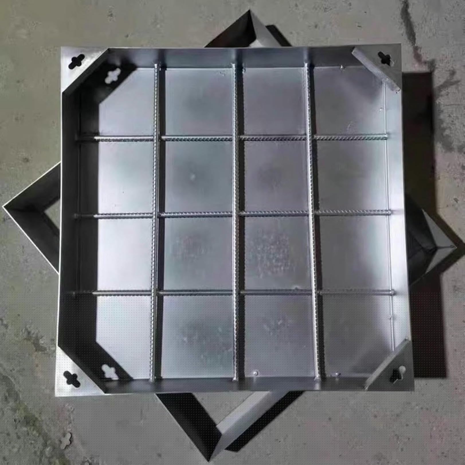 Cubierta para tanque séptico de acero inoxidable, cubierta cuadrada con marco y base, cubierta invisible para lavabo de aguas residuales para entrada y pavimento