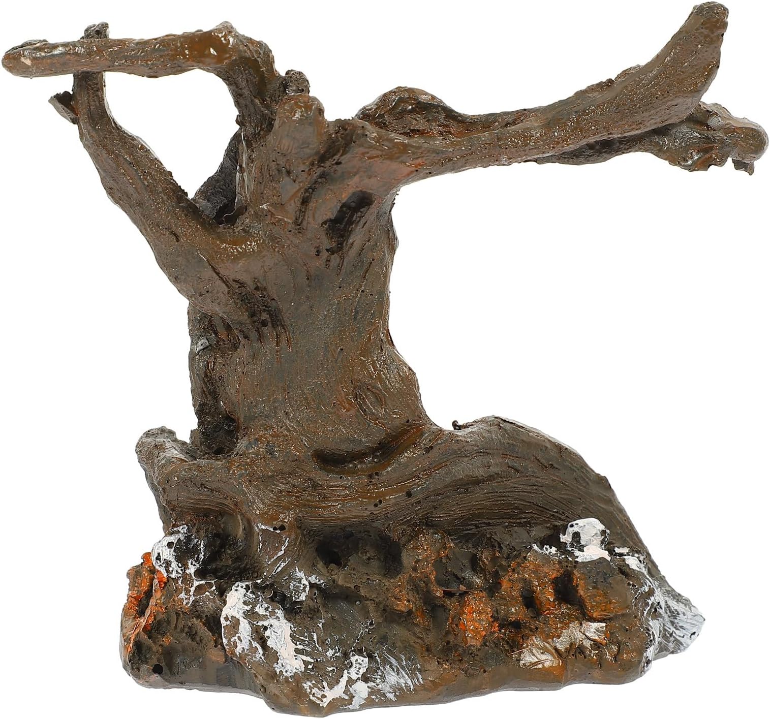 Decorative Resin Aquarium Tree Root Ornament, Simulation Driftwood Root Figurine for Fish Tank Landscape, Brown Underwater Aquarium Decor Suitable for Freshwater and Saltwater