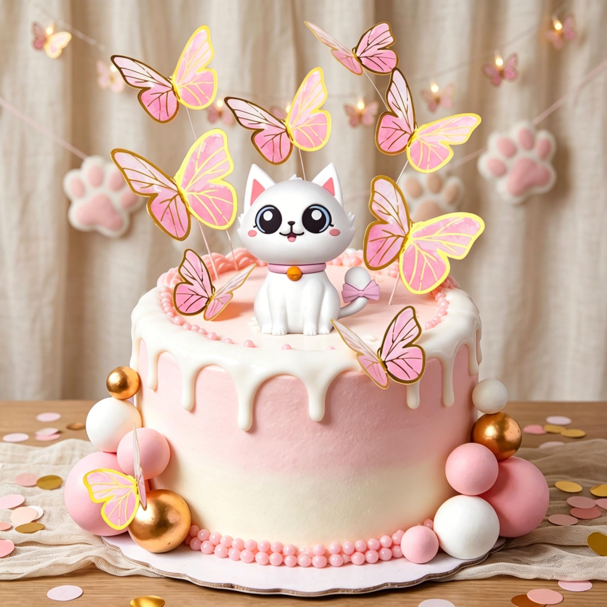 Kitty Cake Topper Cat Cake Decorations Cat Themed Birthday Party Supplies