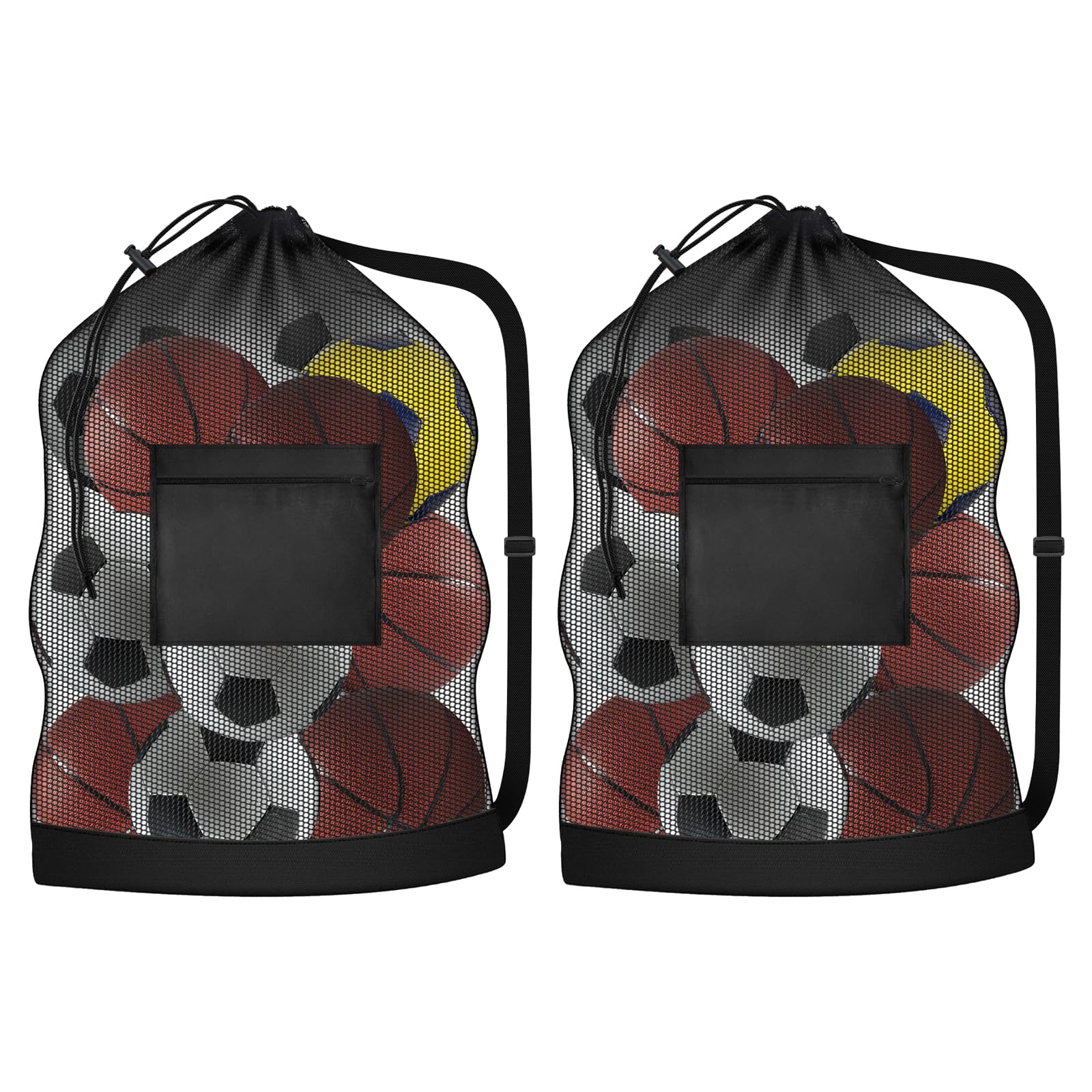 Bolsa Portátil Extragrande para 10-12 Pelotas Resistente Impermeable Saco de Malla Fútbol Baloncesto Voleibol Tenis
