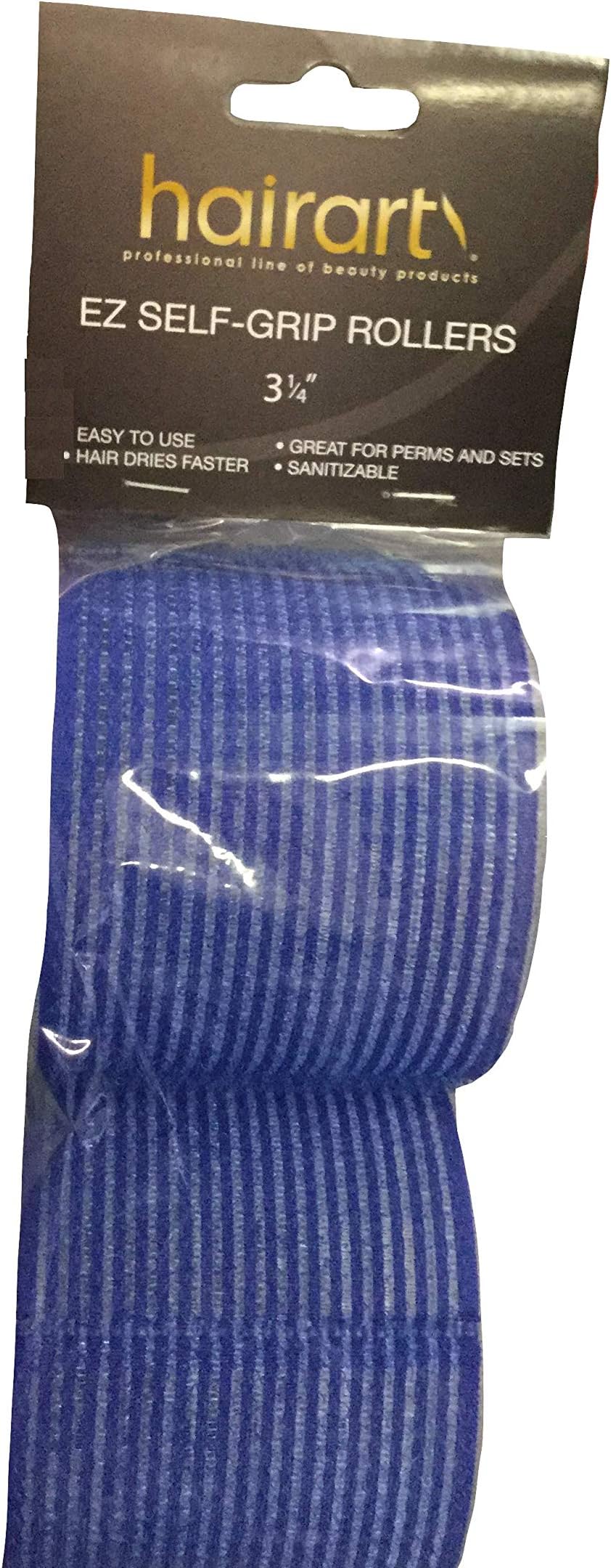 HairArt E-Z Self Gripping Rollers 3-1/4" Super Jumbo Blue - 2 Cpunt (Pack of 1)