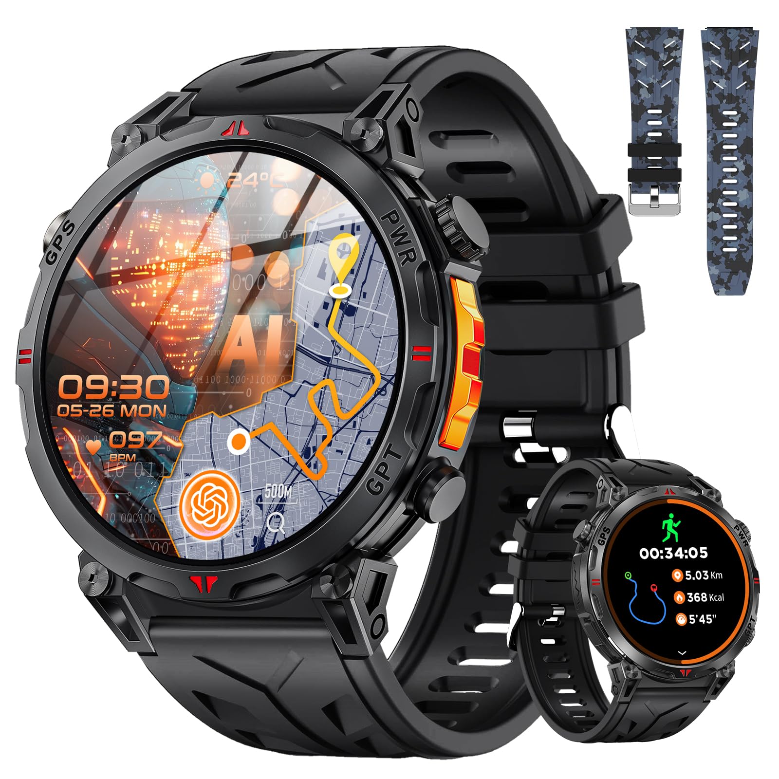 Amazon | スマートウォッチ 2025年進化モデル 1.6 インチAMOLED大画面