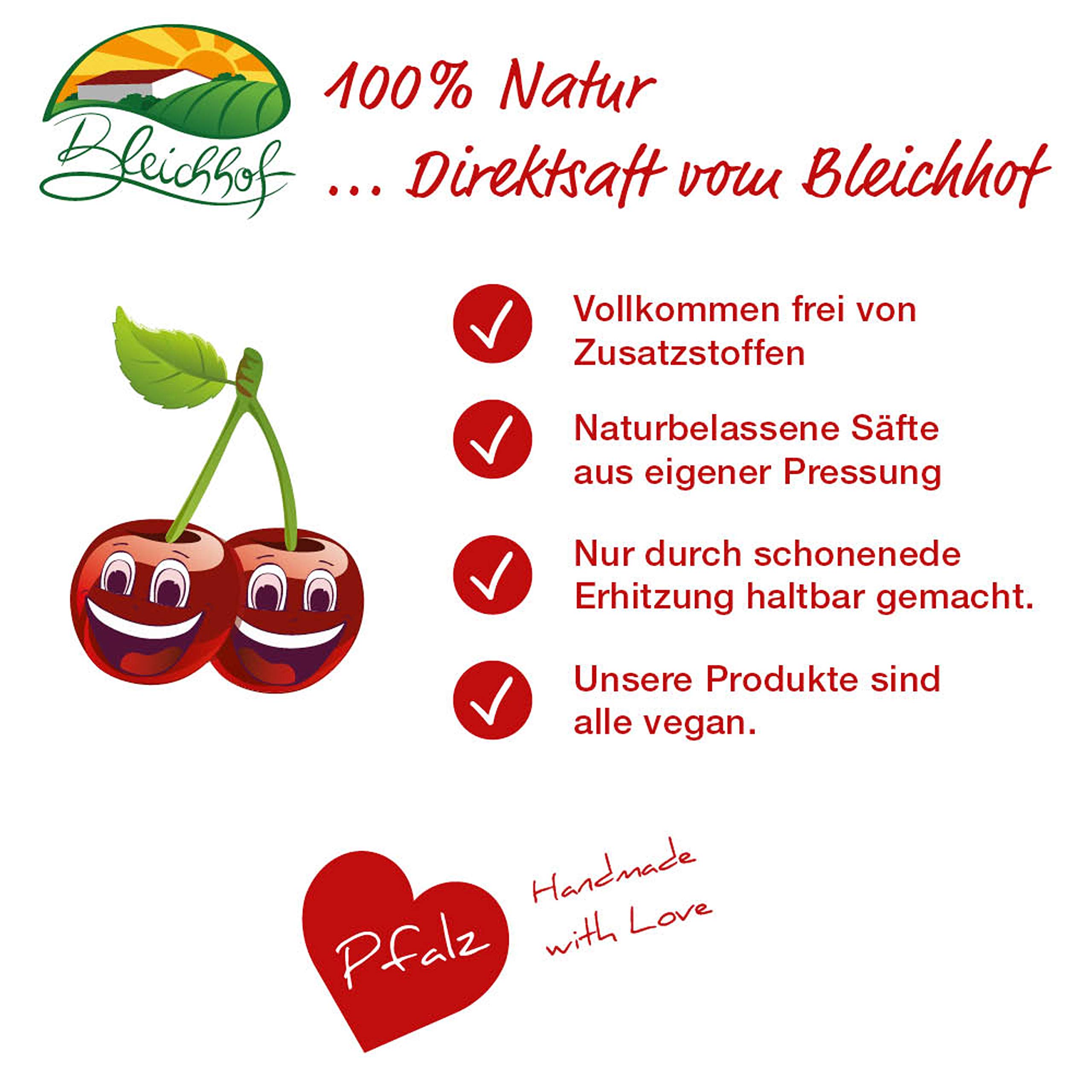 BLEICHHOF® Sauerkirschsaft - Direktsaft, vegan, Bag-in-Box (1x5l)