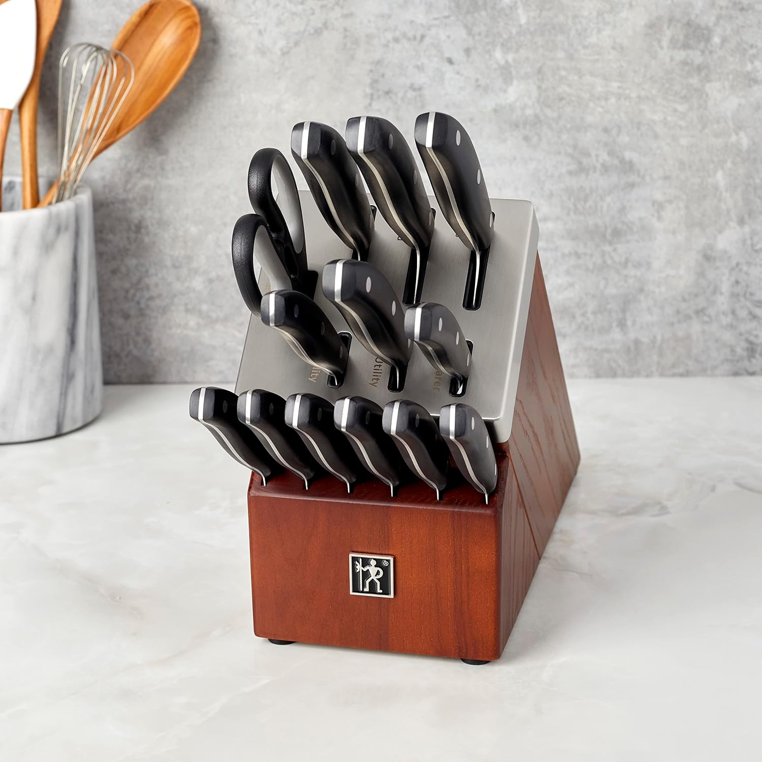 HENCKELS Definition Self-Sharpening Knife Block Set, 14-pc, Black/Stainless Steel