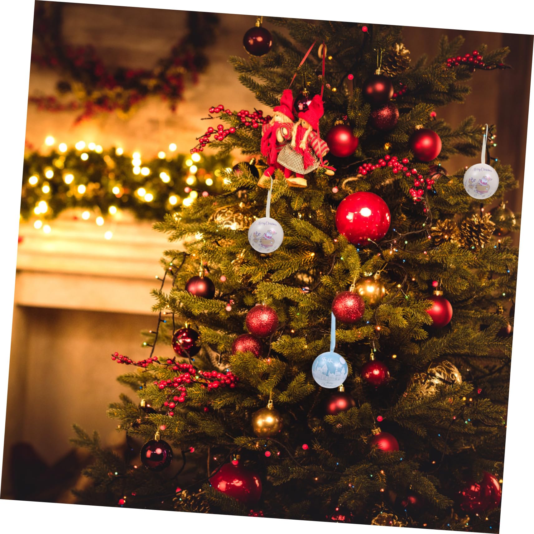Operitacx Stk Weihnachtskugel-anhänger Runder Geschenkdosenbehälter Befüllbare Weihnachtskugeln Weihnachtskeksdosen Füllbare Weihnachtsornamente Weihnachtsbonbonkugel Weißblechmaterial