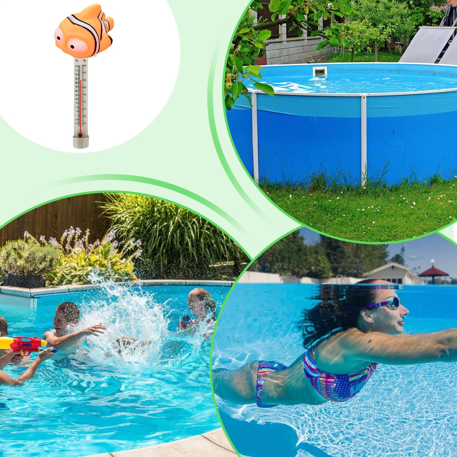 Termometro per Piscina,Sensore Temperatura Bagnetto | Accessori Precisi per Vasca Idromassaggio Spa Doccia Laghetto e Acquario