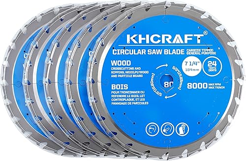 Miniatura 4 de Hoja de sierra circular cortada con láser de 10 pulgadas, 40 dientes, eje de 58 pulgadas, 2 piezas, uso general, para carpintería fina