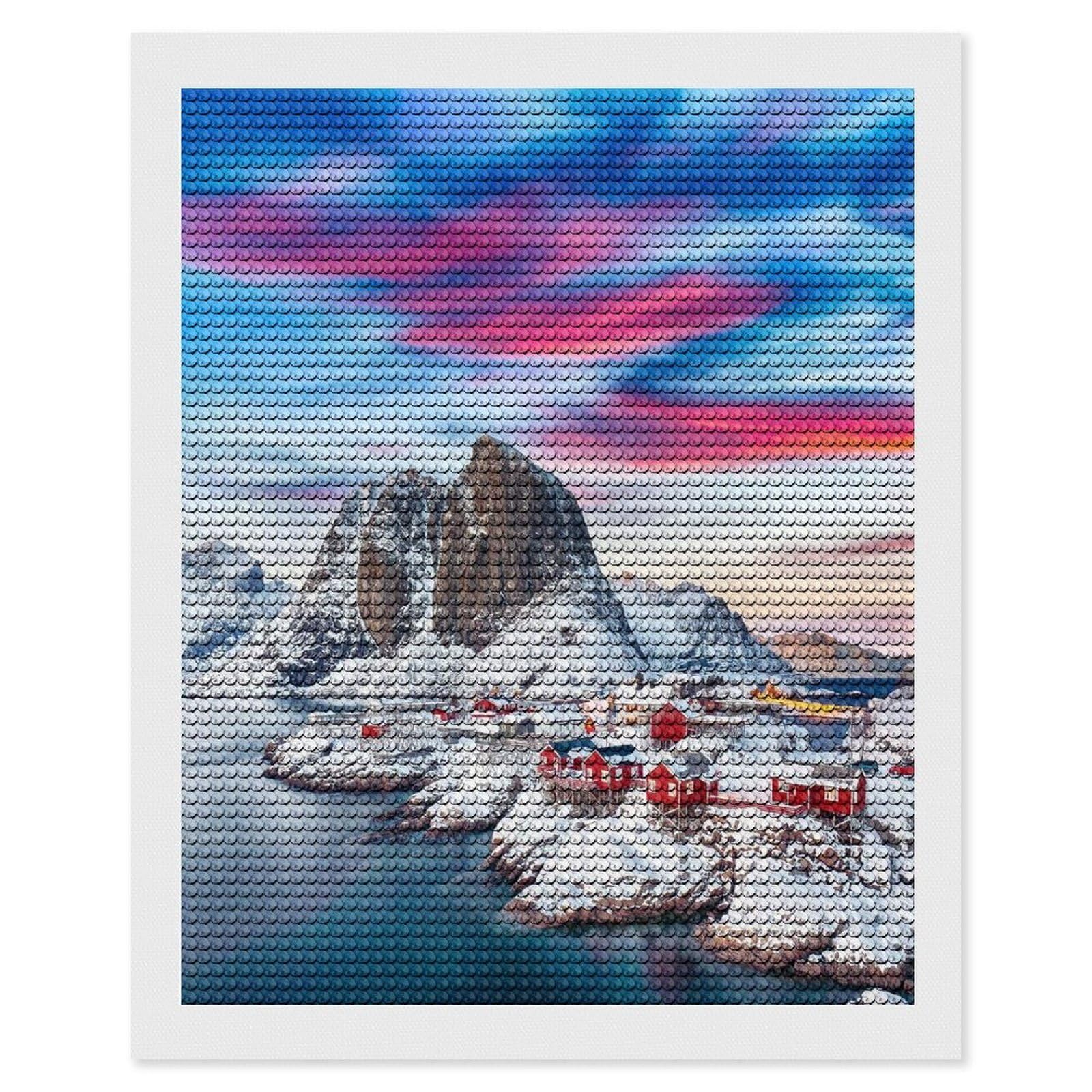 Junmoney Colorful Sky Aesthetic Diamond Painting Set 16"x20", for Beginners, Modern Decor, Simple to Start, Gift Idea, Pleasing Wall Art Project