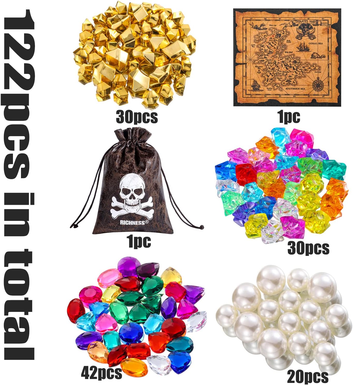 ゴールドコイン 金貨 100枚セット 海賊風グッズ アイテム お宝 財宝 通販 おもちゃ 玩具 /【Buyee】 Buyee - Japanese  Proxy Service | Buy from Japan! RICHNESS 子供用 海賊の宝物 海賊パーティーの記念品 カラフルな宝の宝石  ゴールドナゲット プラスチックパール ...