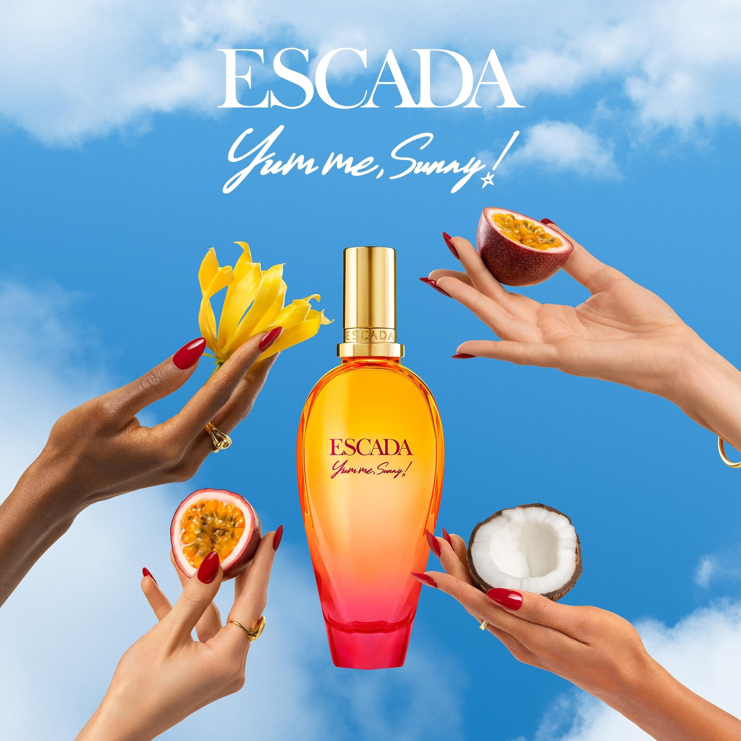 Escada Yum Me Sunny Eau de Parfum – Blumiges Parfum für Damen – Mit Passionsfrucht, Ylang-Ylang + Kokosmilch – Langanhaltender Duft