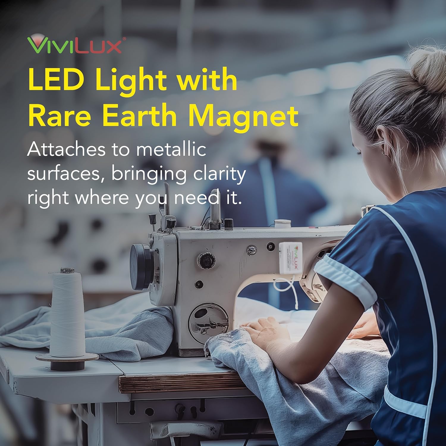 ViviLux LED Craft & Sewing Light, 1200 Lumens, Adjustable Task Light for Crafts and Hobbies, Rechargeable Battery, Mounts with Rare Earth Magnet – for Attachment to Metal Surfaces Only