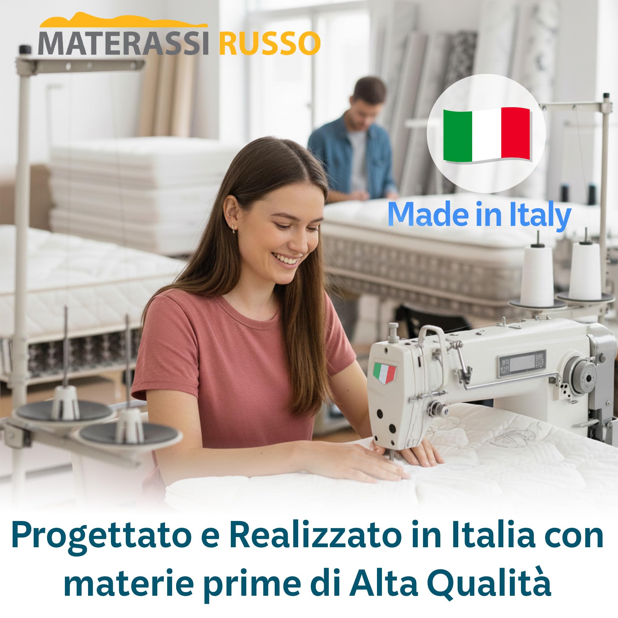 Topper matrimoniale 160x190 in Memory Foam ad Alta Densità 5 cm | Correttore materasso sfoderabile in Aloe Vera | Coprimaterasso imbottito Rinfrescante, massaggiante e traspirante | Made in Italy