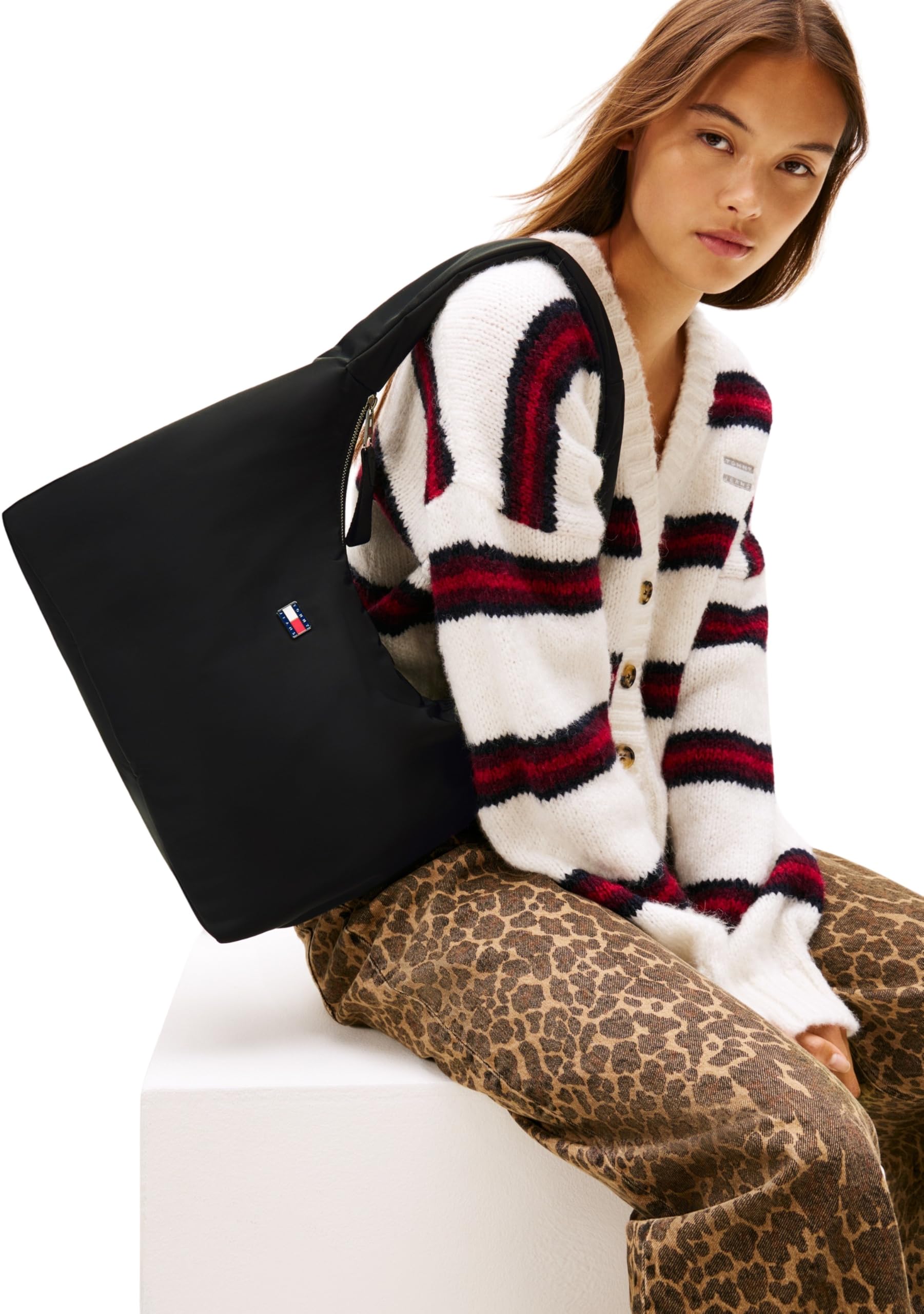 Tommy Jeans Tjw Urban Nylon Hobo Aw0aw17887 Crossover, Negro (Negro), Talla única