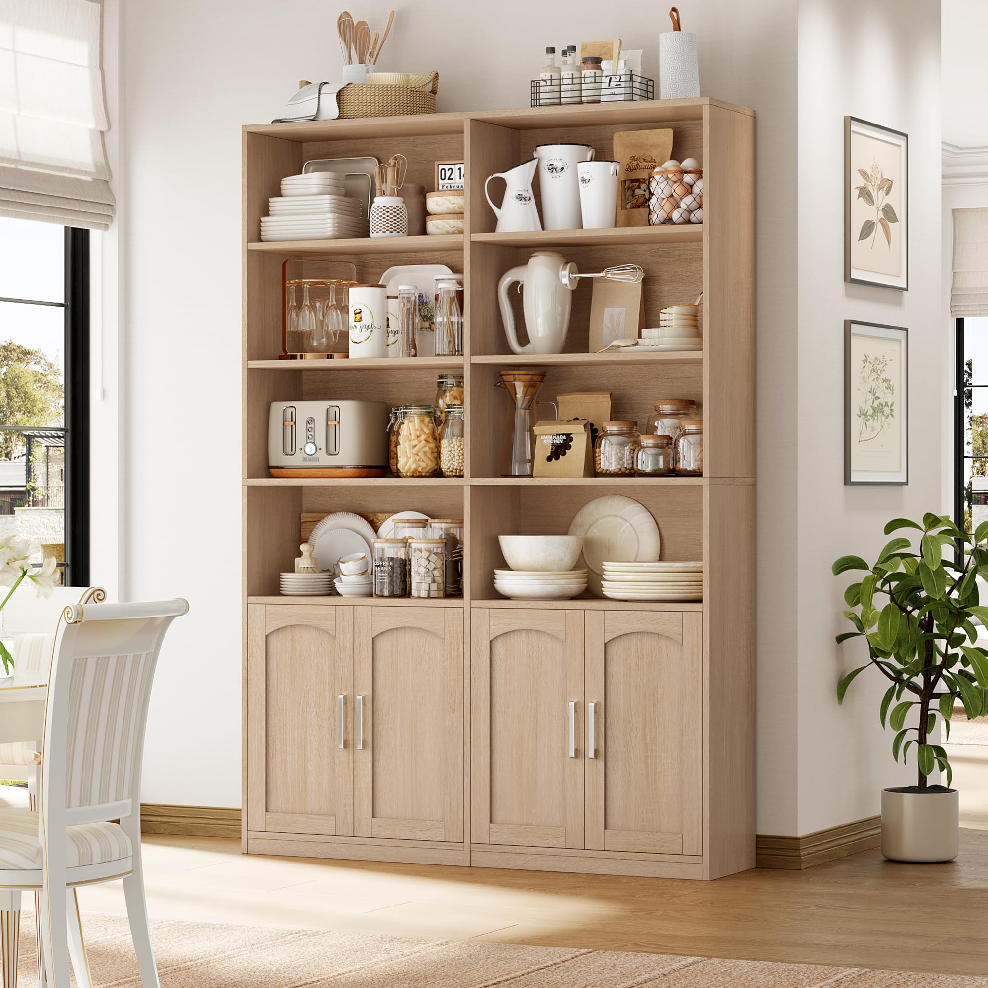 FirFurd 185.5 cm Libreria da Parete a 6 Ripiani, Libreria Verticale a 12 Scomparti, Scaffalatura Portaoggetti, Scaffale per Libri in Legno per Studio,Soggiorno,Ufficio,115x27x185.5 cm (Bianco)