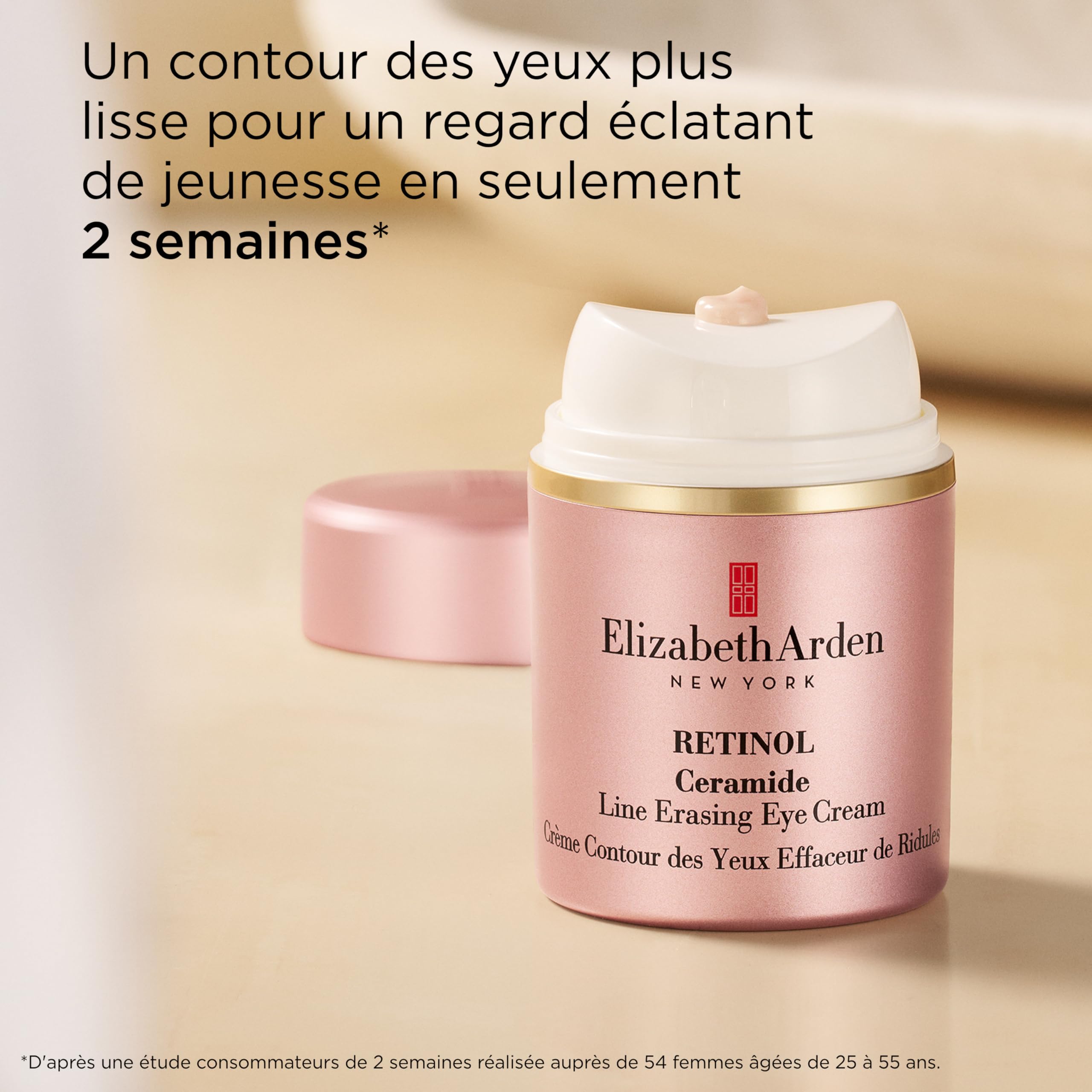 Elizabeth Arden, Retinol Ceramide, Crème Contour des Yeux, Skincare Effaceur de Ridules, Crème Anti-Rides Femme, Soin Anti Âge avec Rétinol et Céramides Boosters d'Hydratation