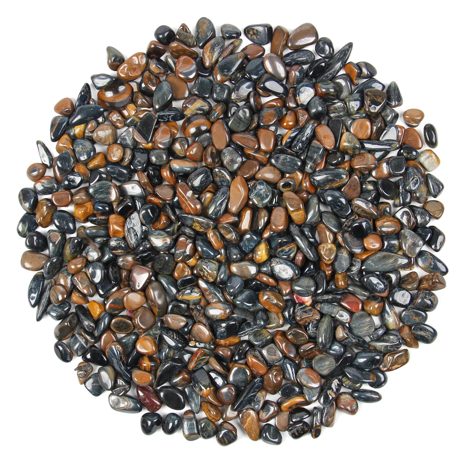 1.1lb Natural Crushed Blue Tiger Eye Crystal Chips Bulk