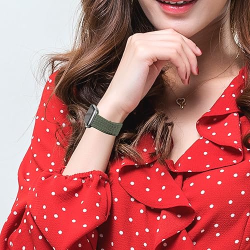 Miniatura 2 de Stretchy Braided Solo Loop Compatible for Apple Watch Bands 49mm 46mm 45mm 44mm 42mm 41mm 40mm 38mm Women Men, Adjustable Nylon Elastic Sport Straps