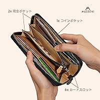 送料無料！ミノッティ イタリア 高級 本革ダークブラウン正方形クッション2個✨ Amazon | [MASSENI] 高級イタリア革 長財布 小銭入れ レザー 本