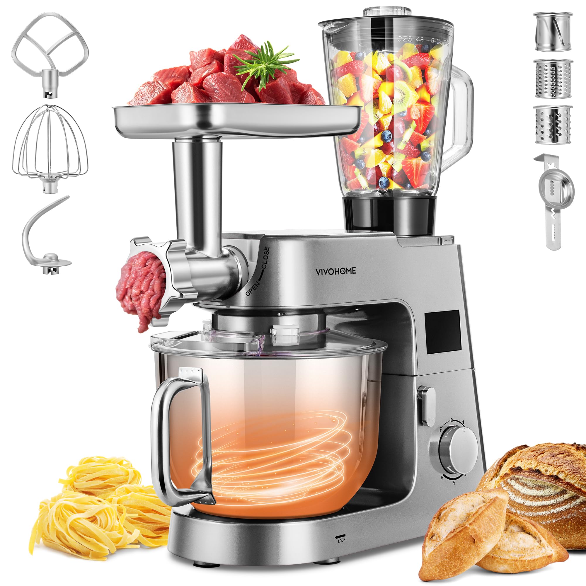 Amazon.com: VIVOHOME 9 in 1 Multifunctional Stand Mixer with