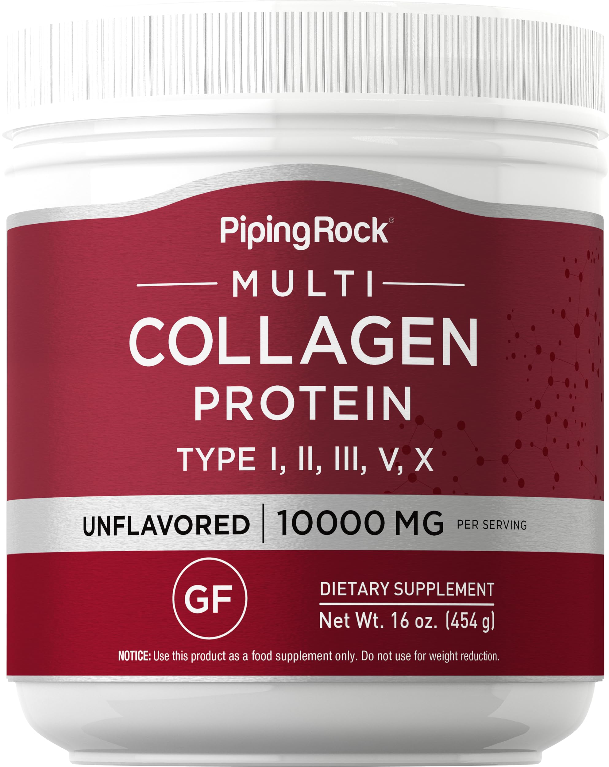 Multi Collagen Protein Powder | 16 oz Unflavored | 10,000mg Peptides Complex | Type i, ii, iii, v, x | Gluten Free, Non-GMO Supplement
