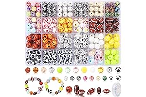 400 Pcs Soccer Beads for Jewelry Making Kit for Kids Crafts -...