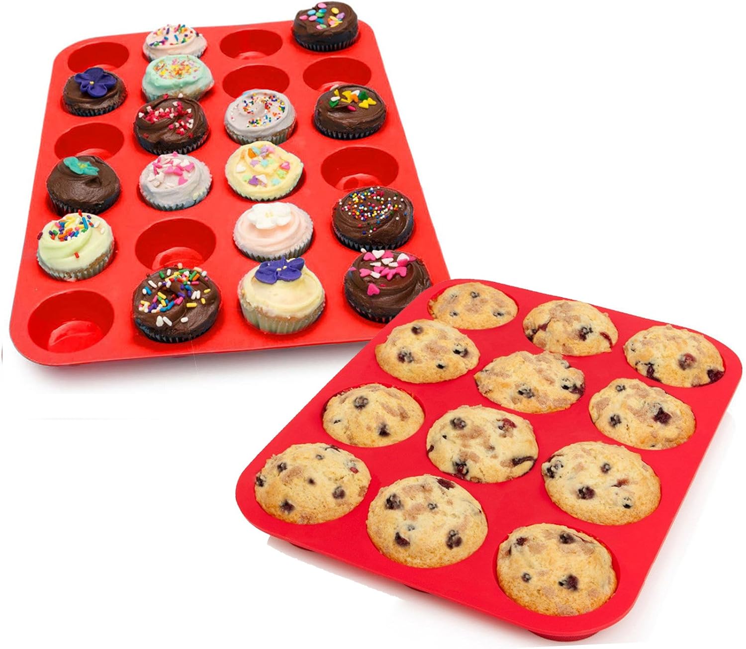 My Muffin Tins 12 Cups Silicone Cupcake Mold and 24 Cups