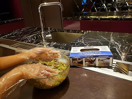 Miniatura 2 de Gmark Guantes desechables de 500 unidades; 100% LDPE virgen, seguros para la manipulación de alimentos, peluquería y todo tipo de propósitos de